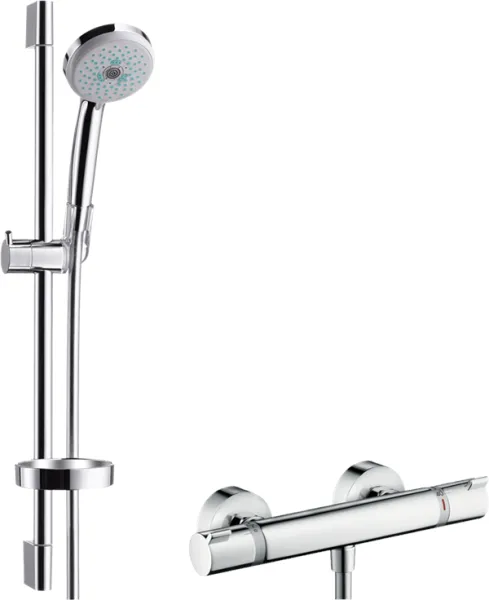 Hansgrohe Croma 100 Duschset med Ecostat Comfort Duschblandare, Krom