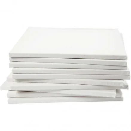 Målarduk, vit, djup 1,6 cm, strl. 40x40 cm, 280 g, 40 st./1 förp.
